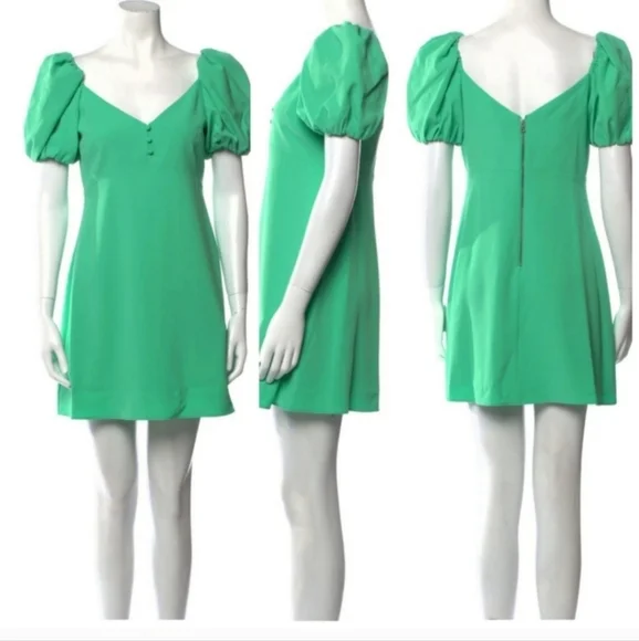 alice + olivia Dana Puff Sleeve Mini Dress Size 4 NWT - Picture 5 of 9